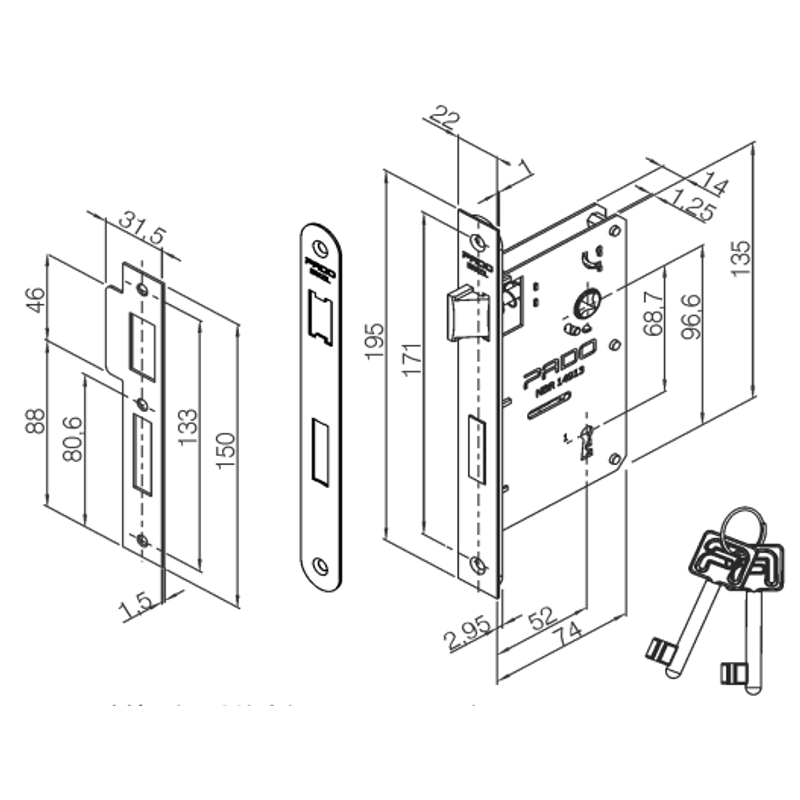 Fechadura Sara Rose Interna - lojapado