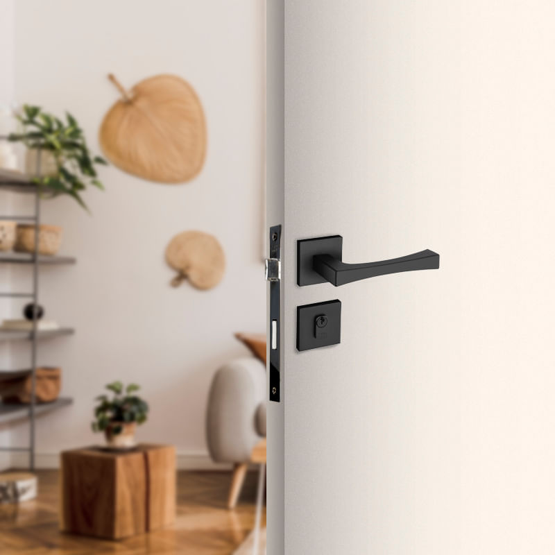 Fechadura Vivaldi Preto Texturizado Externa - lojapado