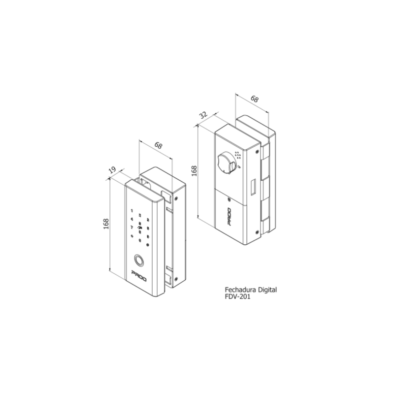 Fechadura Digital FDV-201 | Fechadura Digital Locking - lojapado